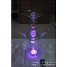 Russie Hookah Erh19 LED Glass Hookah Two Horse Quality Glass Pipe